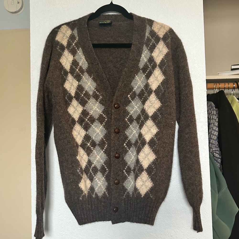 argyle cardigan